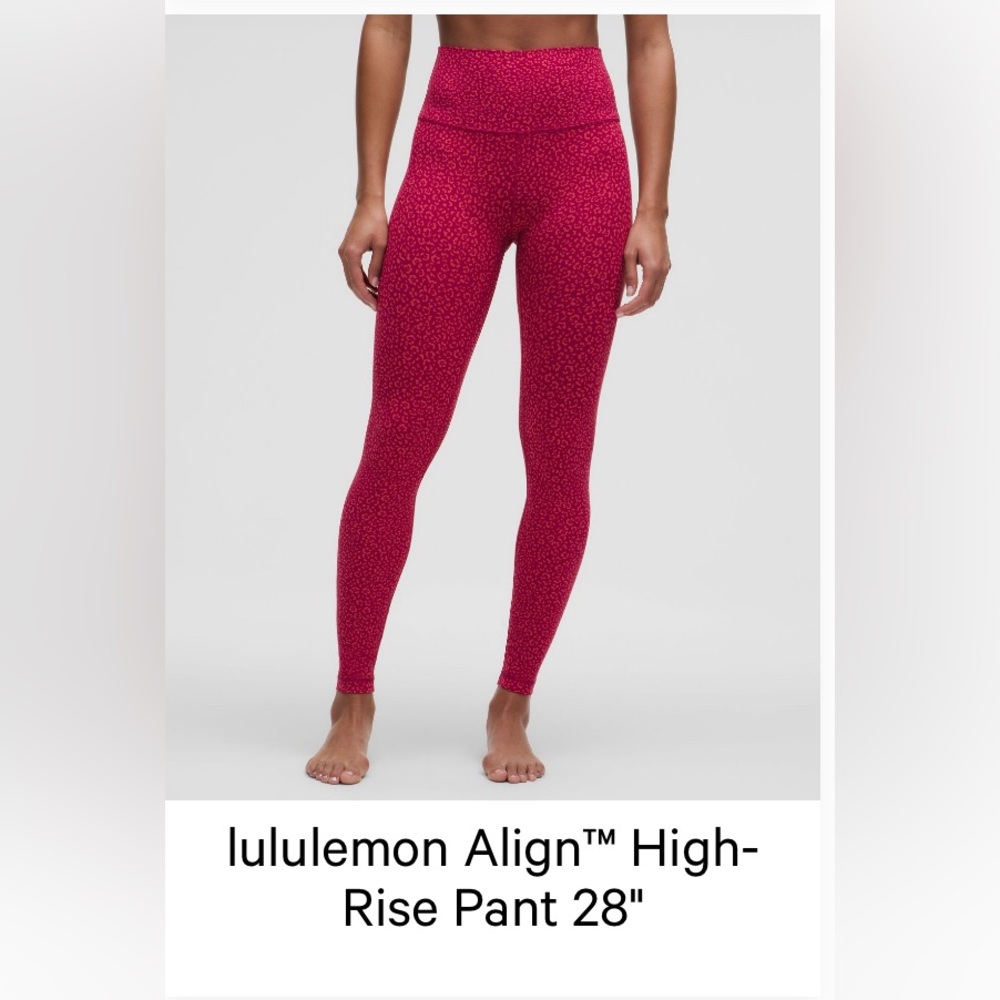 lululemon align 28” leggings size 10 leopard daisy